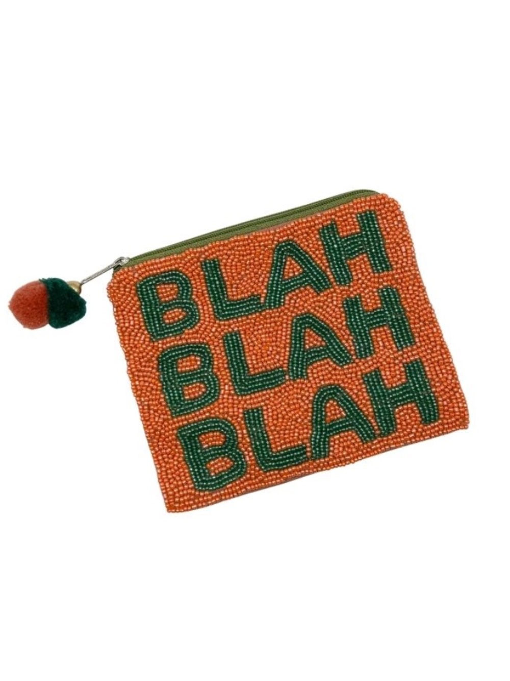 Blah Blah Blah Beaded Coin Purse